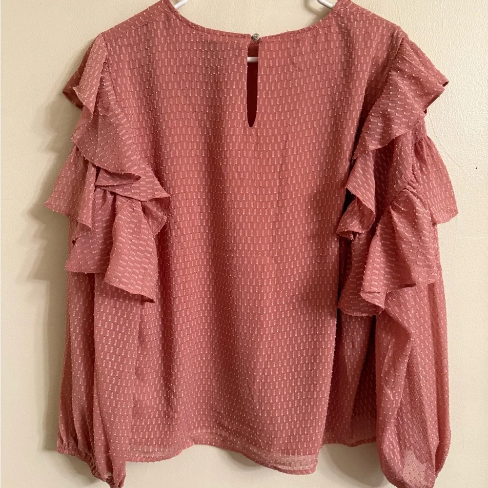 CeCe Ruffled Blouse in Soft Pink - Picture 6 of 6